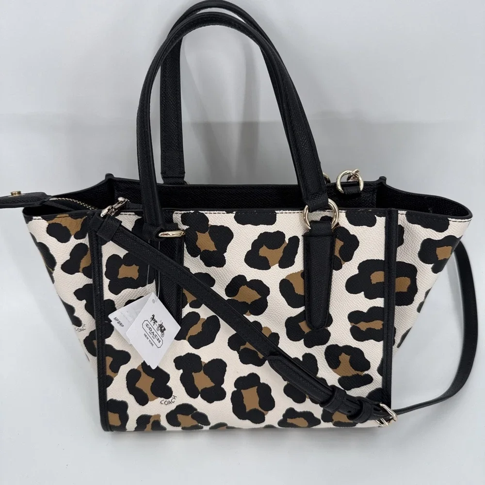 Coach Womens Ocelot Mini Crosby Satchel Crossbody Handbag Sophisticated NWT